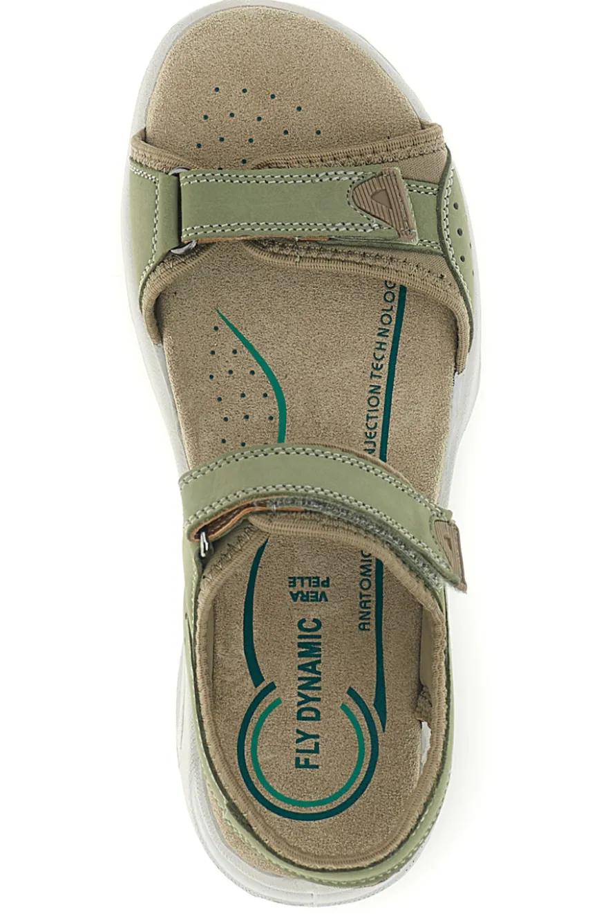 Sandali salvia in vera pelle con plantare anatomico 6 fly dinamic FD41