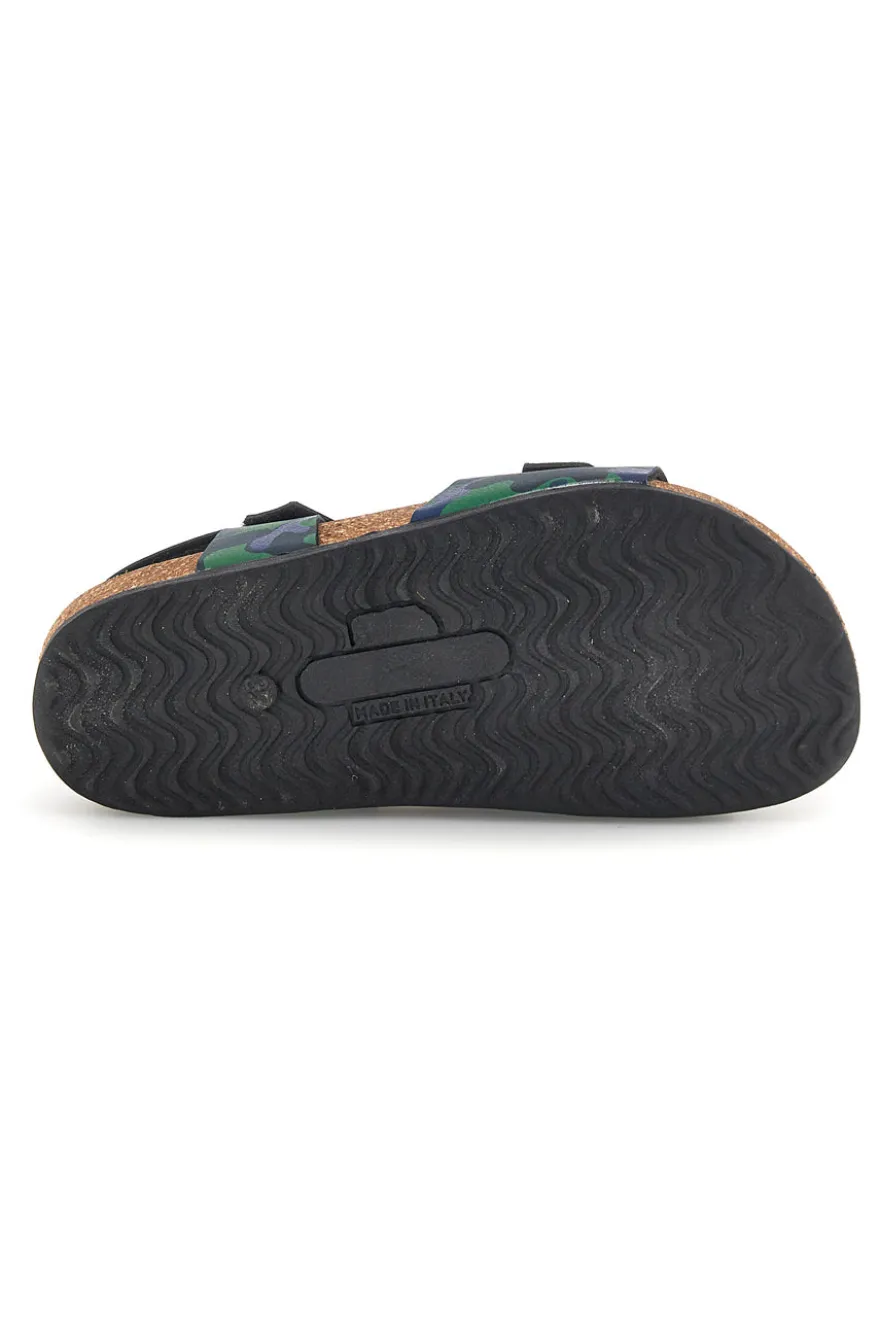 Sandali verdi camouflage con fibbia Pittarello bio 257A080SR