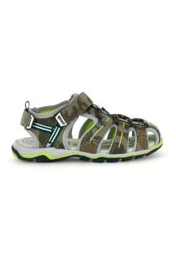 Sandali verdi con punta chiusa e chiusura a strappo Pitt kids 15114
