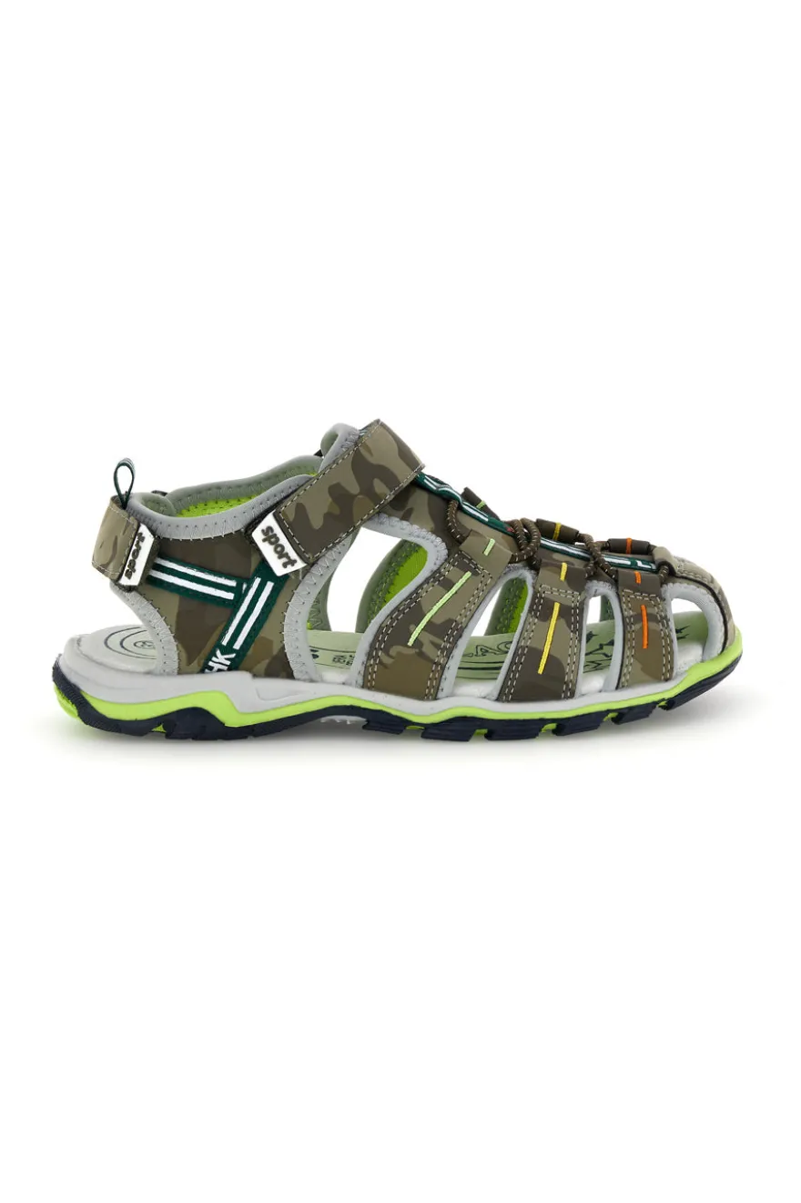 Sandali verdi con punta chiusa e chiusura a strappo Pitt kids 15114
