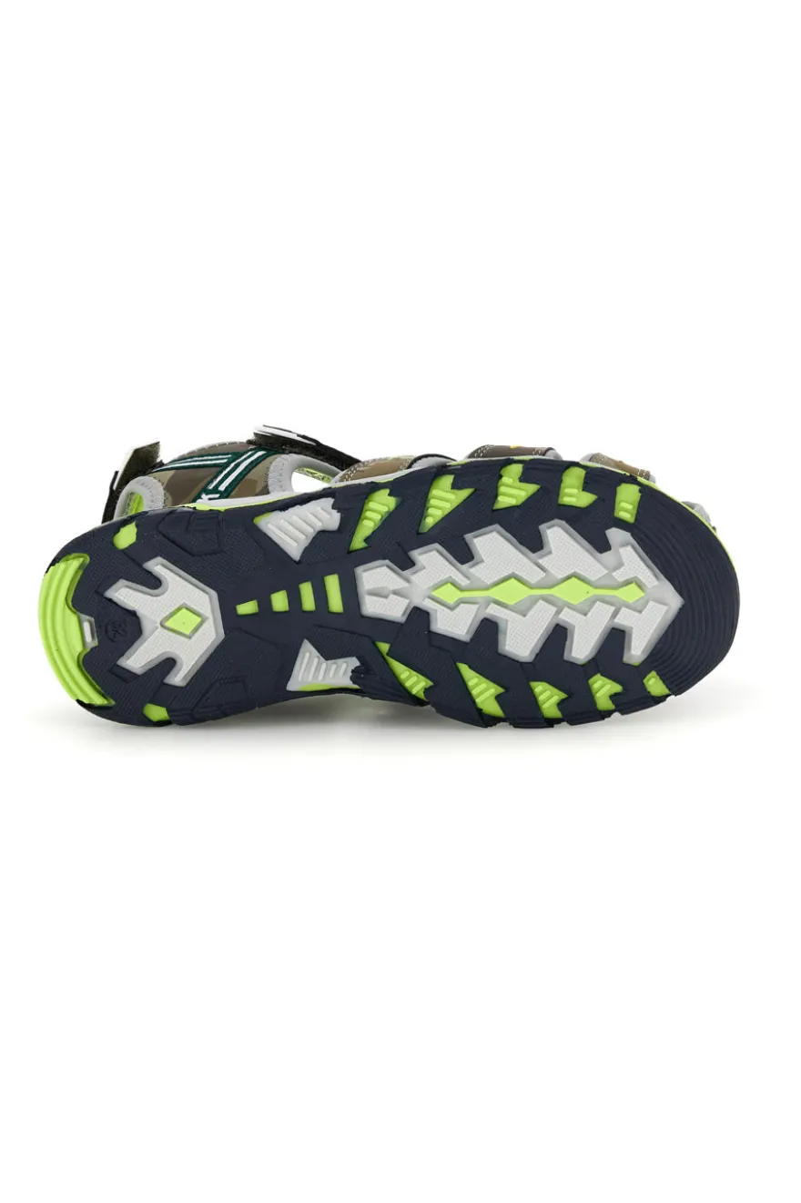 Sandali verdi con punta chiusa e chiusura a strappo Pitt kids 15114