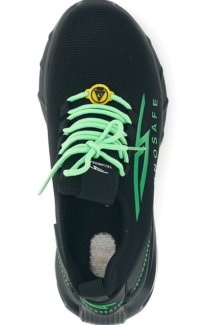 Scarpa Antinfortunistica Sneaker Nera e Verde Technosafe TSS2048 S1P