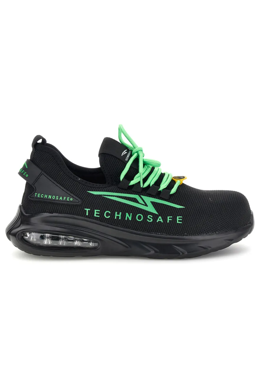 Scarpa Antinfortunistica Sneaker Nera e Verde Technosafe TSS2048 S1P