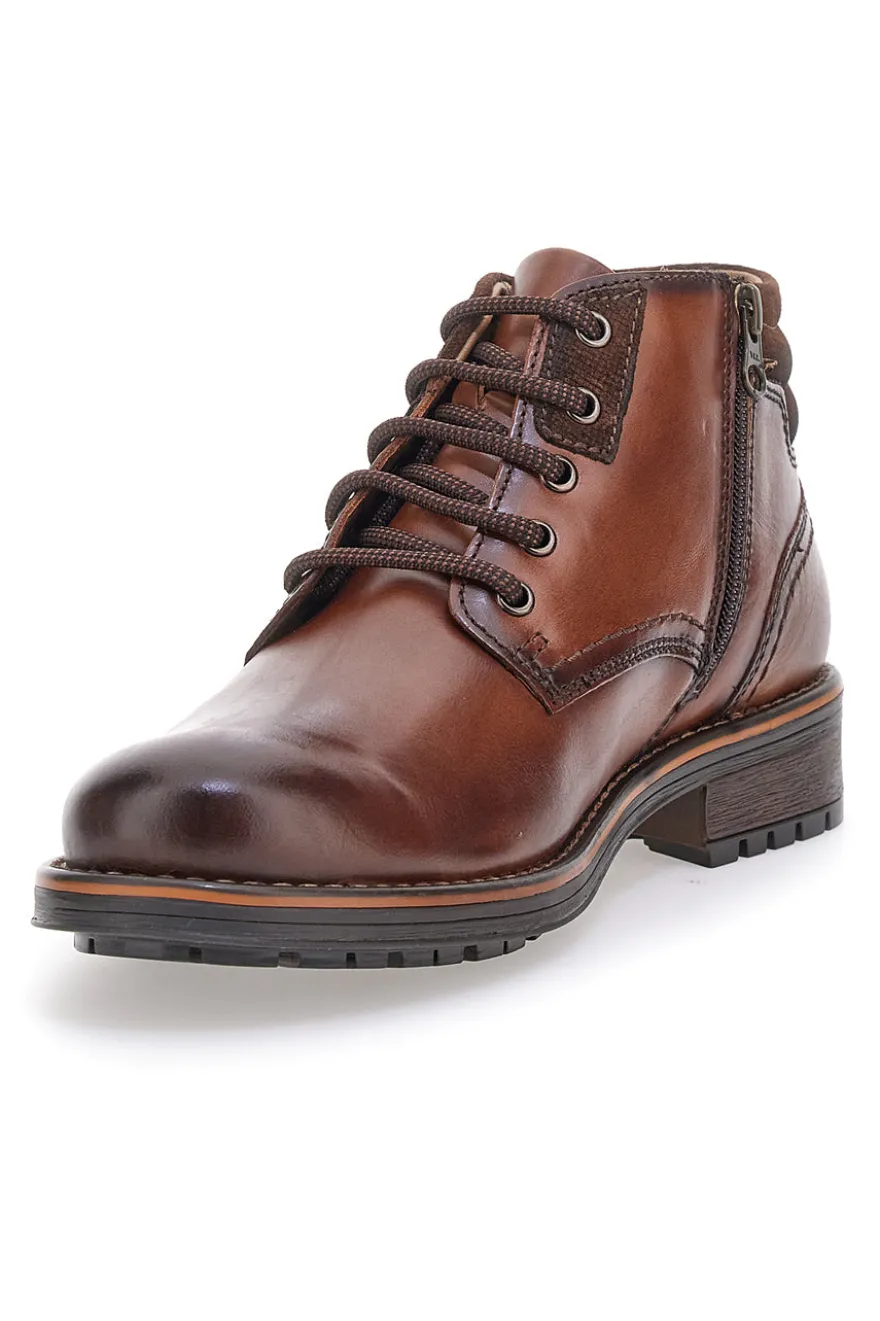 Scarpa Stringata Alta In Vera Pelle Marrone Altemberg 2412