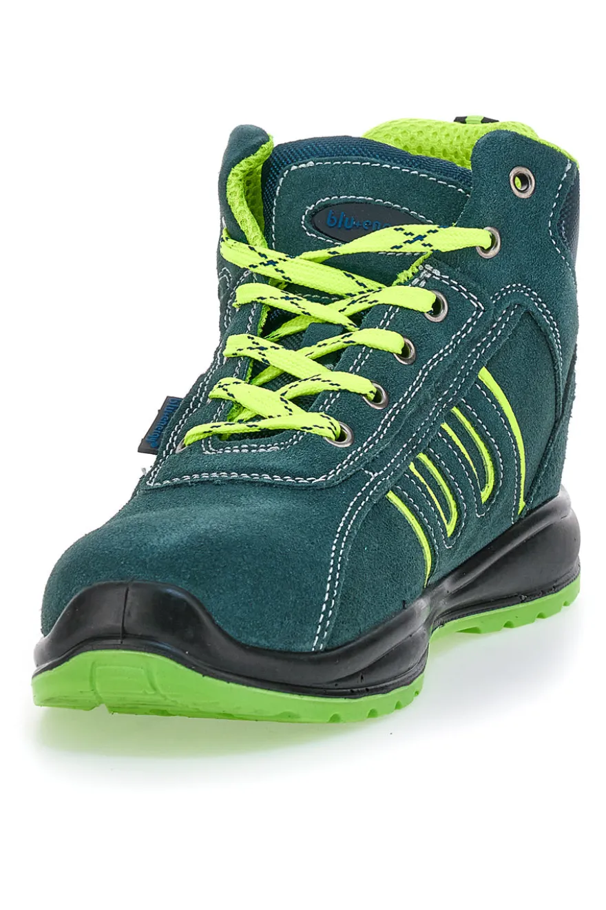Scarpe antinfortunistiche verdi inserti fluo S1P Blue energy BS 90 S1P SR