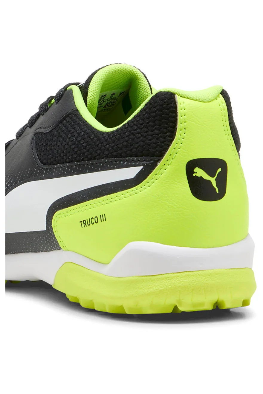 Scarpe calcio nere e giallo fluo in materiale sintetico Puma Truco III TT