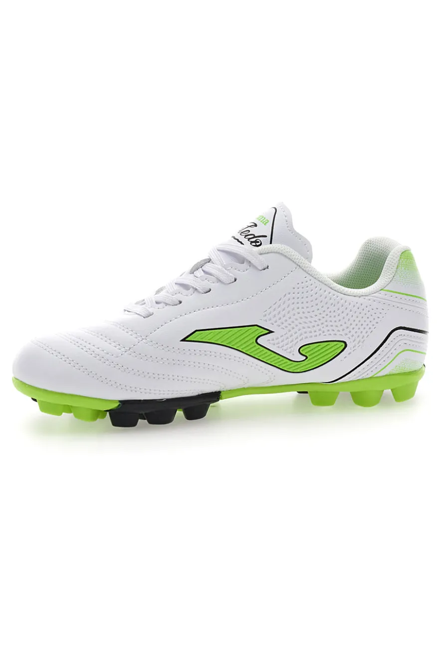 Scarpe da Calcio Bianche e Lime Joma Toledo Jr 2502 Hard Ground
