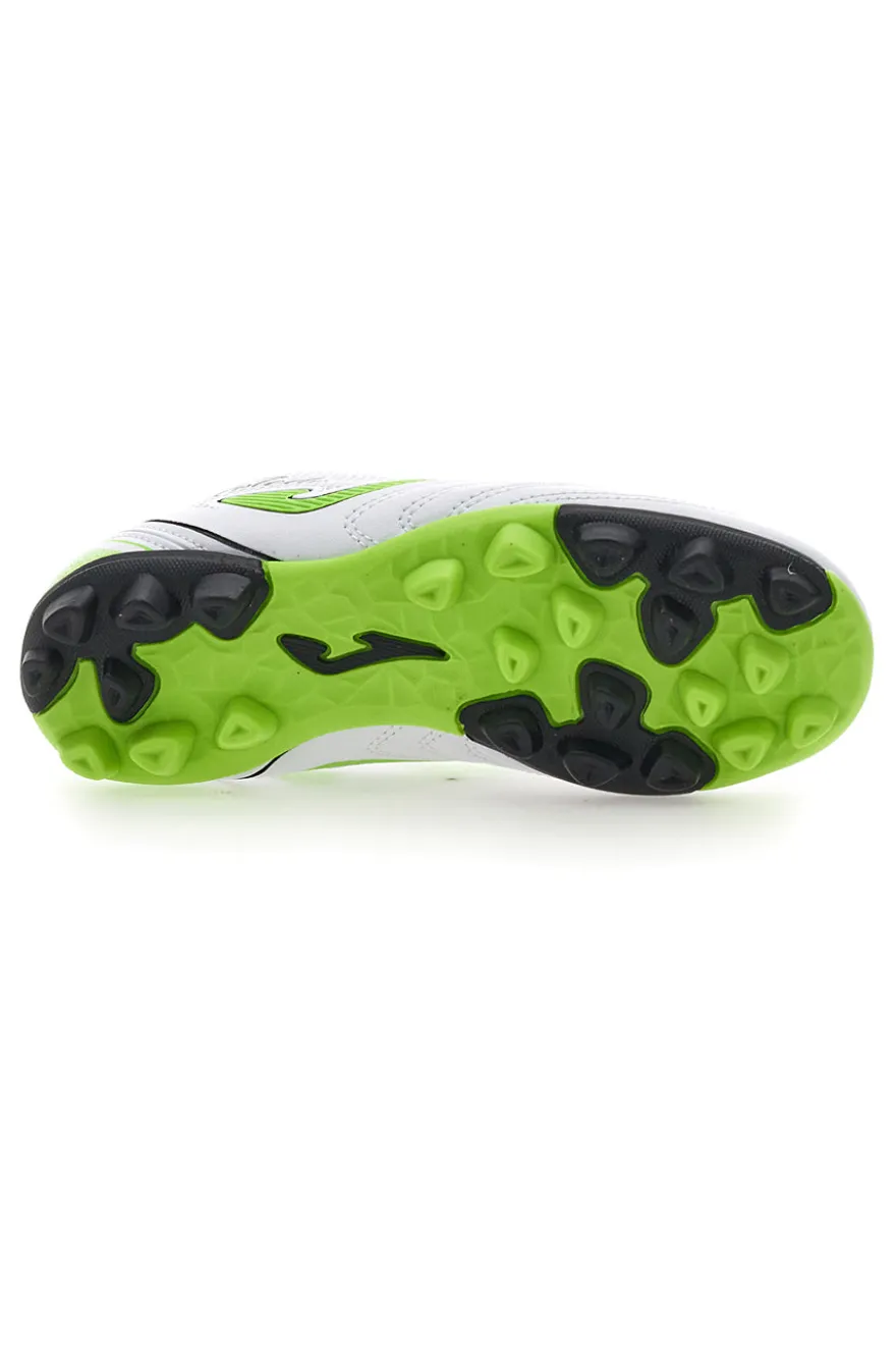 Scarpe da Calcio Bianche e Lime Joma Toledo Jr 2502 Hard Ground