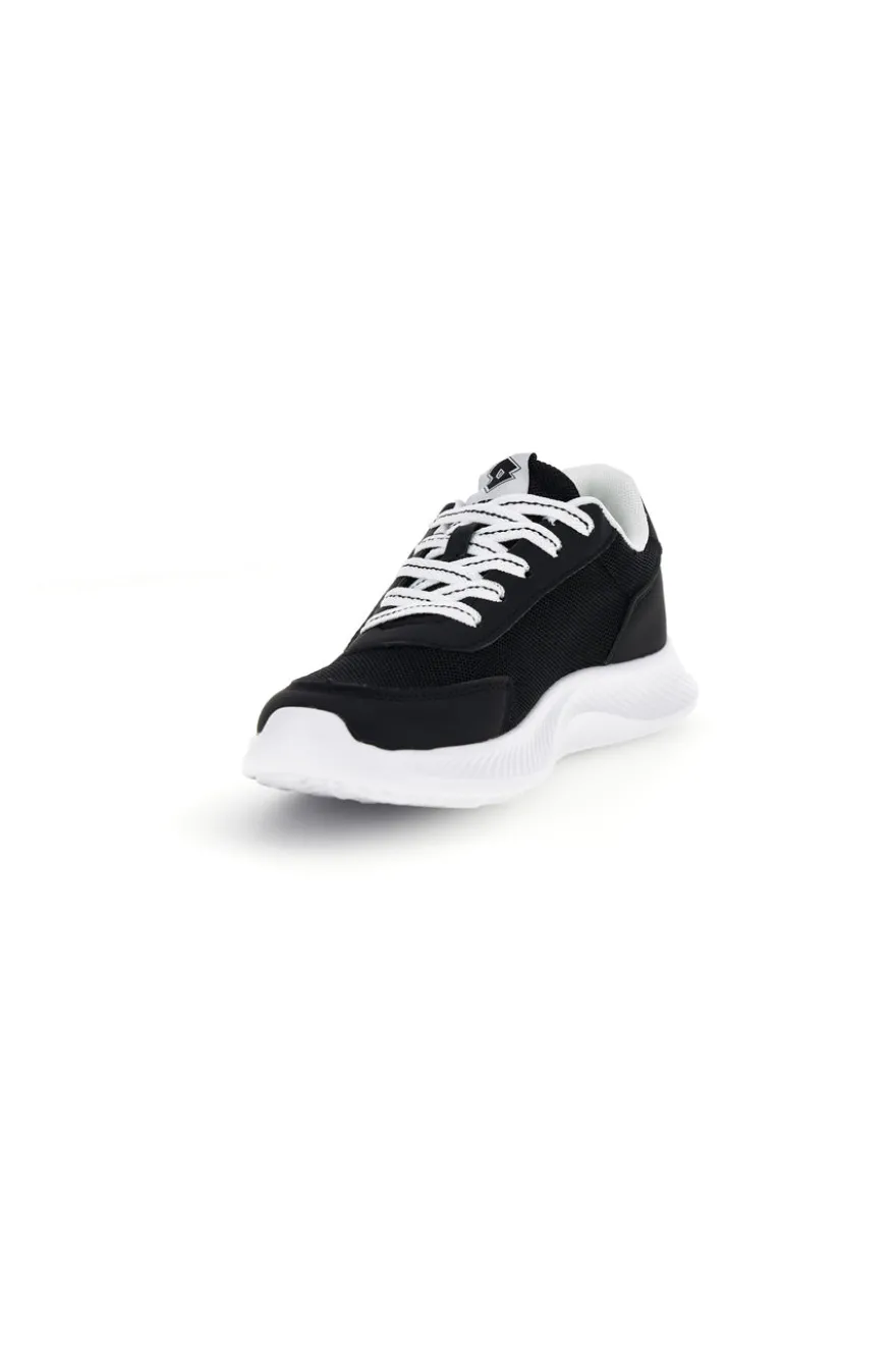 Scarpe da fitness nere con inserti gialli e Air Memory Foam Lotto Run 90 Amf Jr
