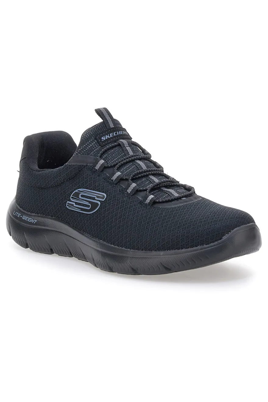 Scarpe nere slip-on in mesh con Memory Foam Skechers Summits