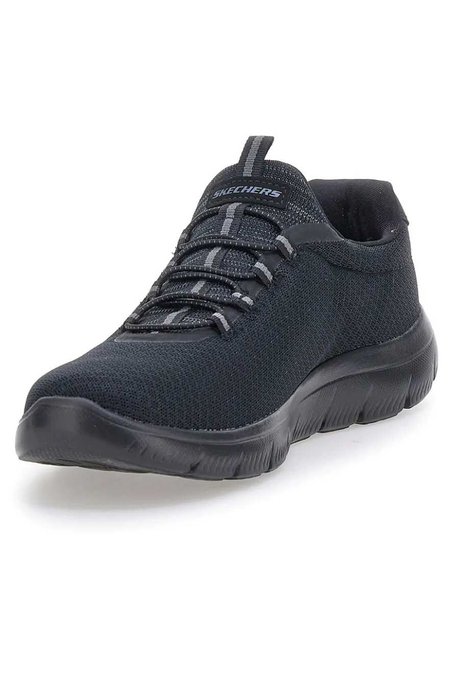 Scarpe nere slip-on in mesh con Memory Foam Skechers Summits