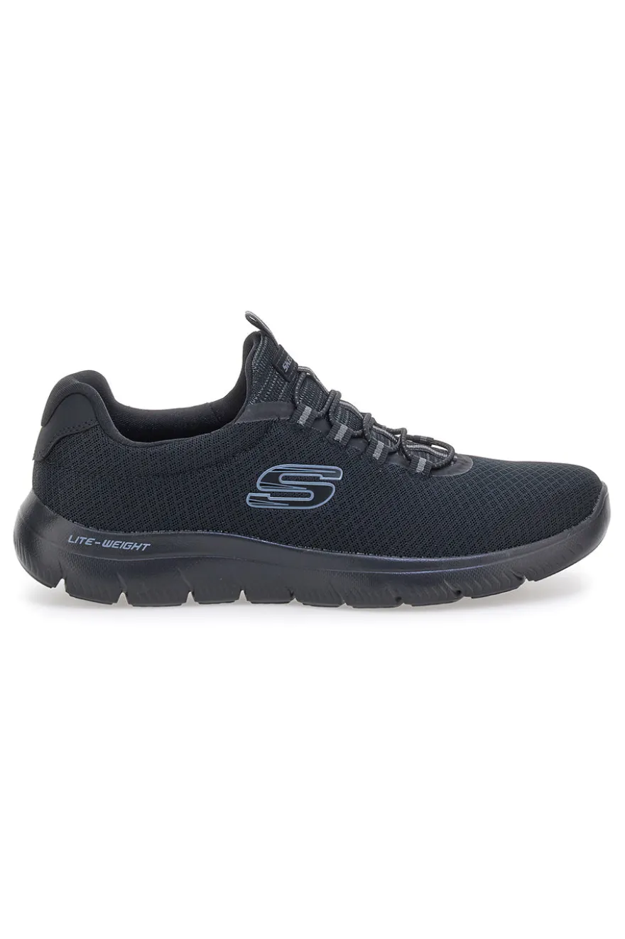Scarpe nere slip-on in mesh con Memory Foam Skechers Summits