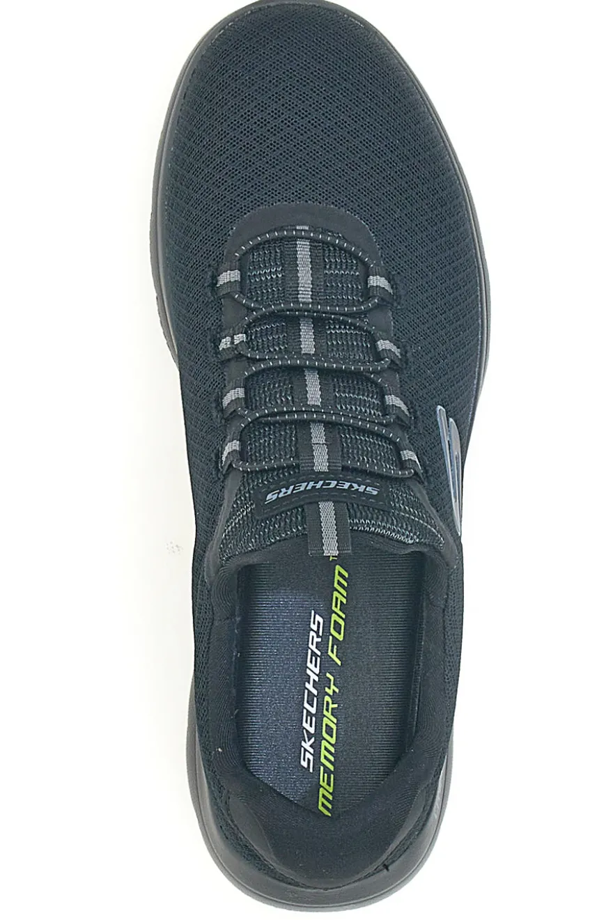 Scarpe nere slip-on in mesh con Memory Foam Skechers Summits