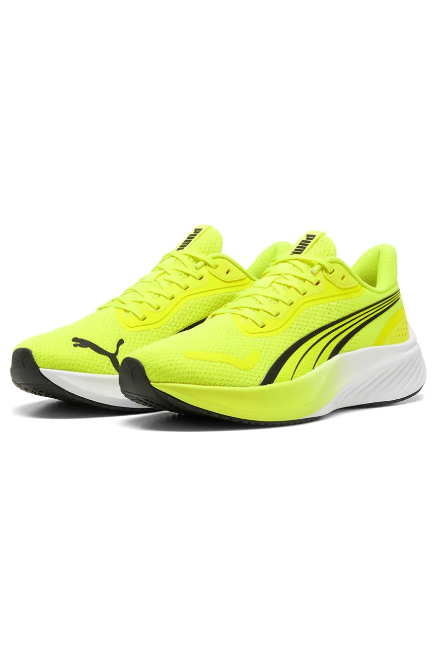 Scarpe running giallo fluo in mesh traspirante con suola leggera Puma Pounce Lite