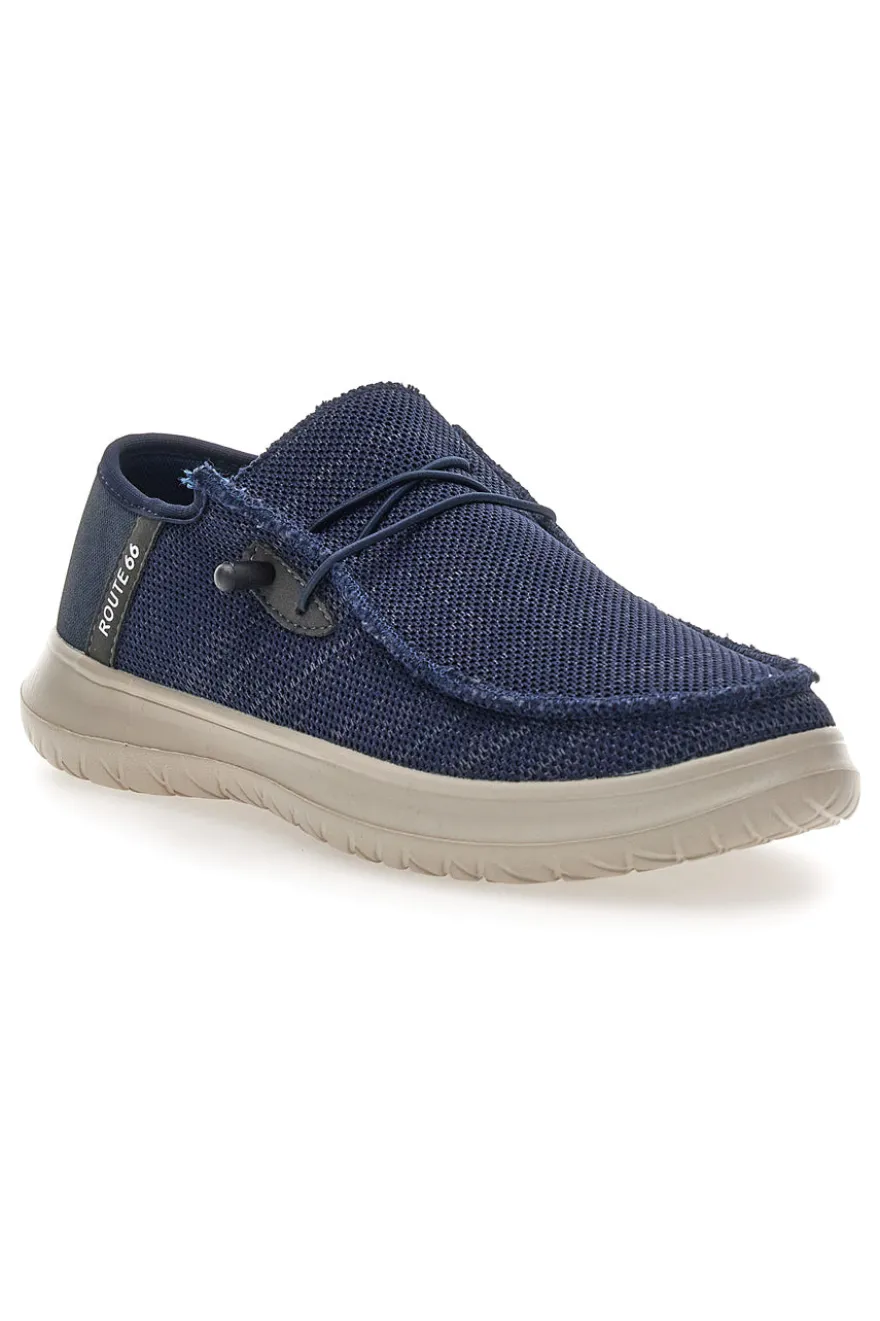 Scarpe slip on blu in tessuto Route 66 RO51803