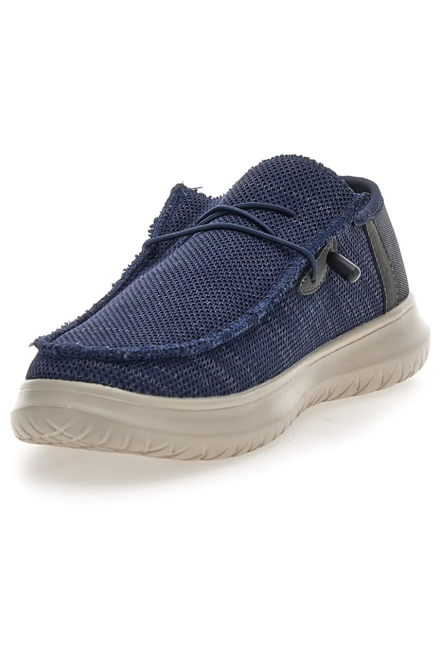 Scarpe slip on blu in tessuto Route 66 RO51803