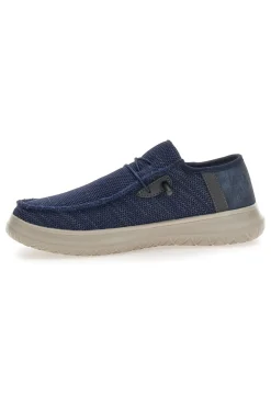 Scarpe slip on blu in tessuto Route 66 RO51803