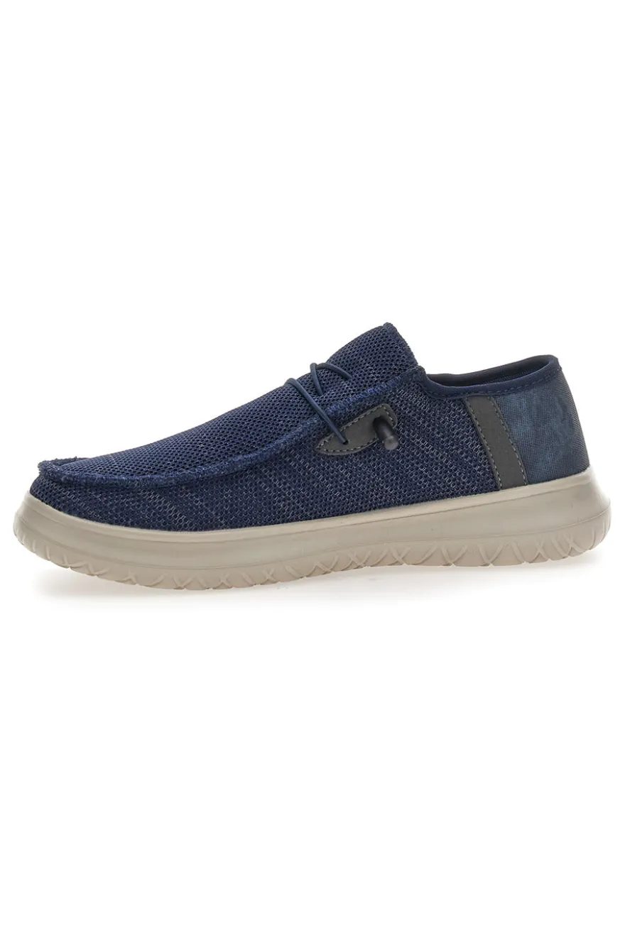 Scarpe slip on blu in tessuto Route 66 RO51803