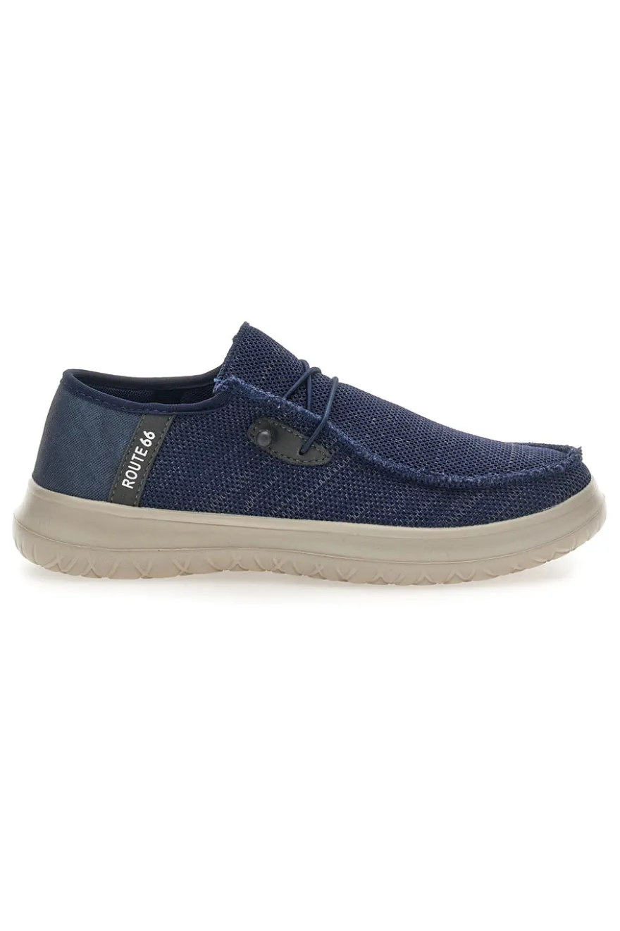 Scarpe slip on blu in tessuto Route 66 RO51803