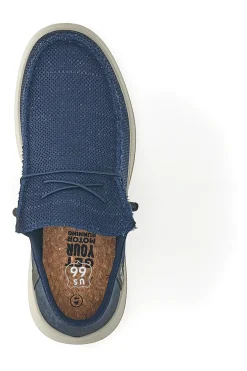 Scarpe slip on blu in tessuto Route 66 RO51803