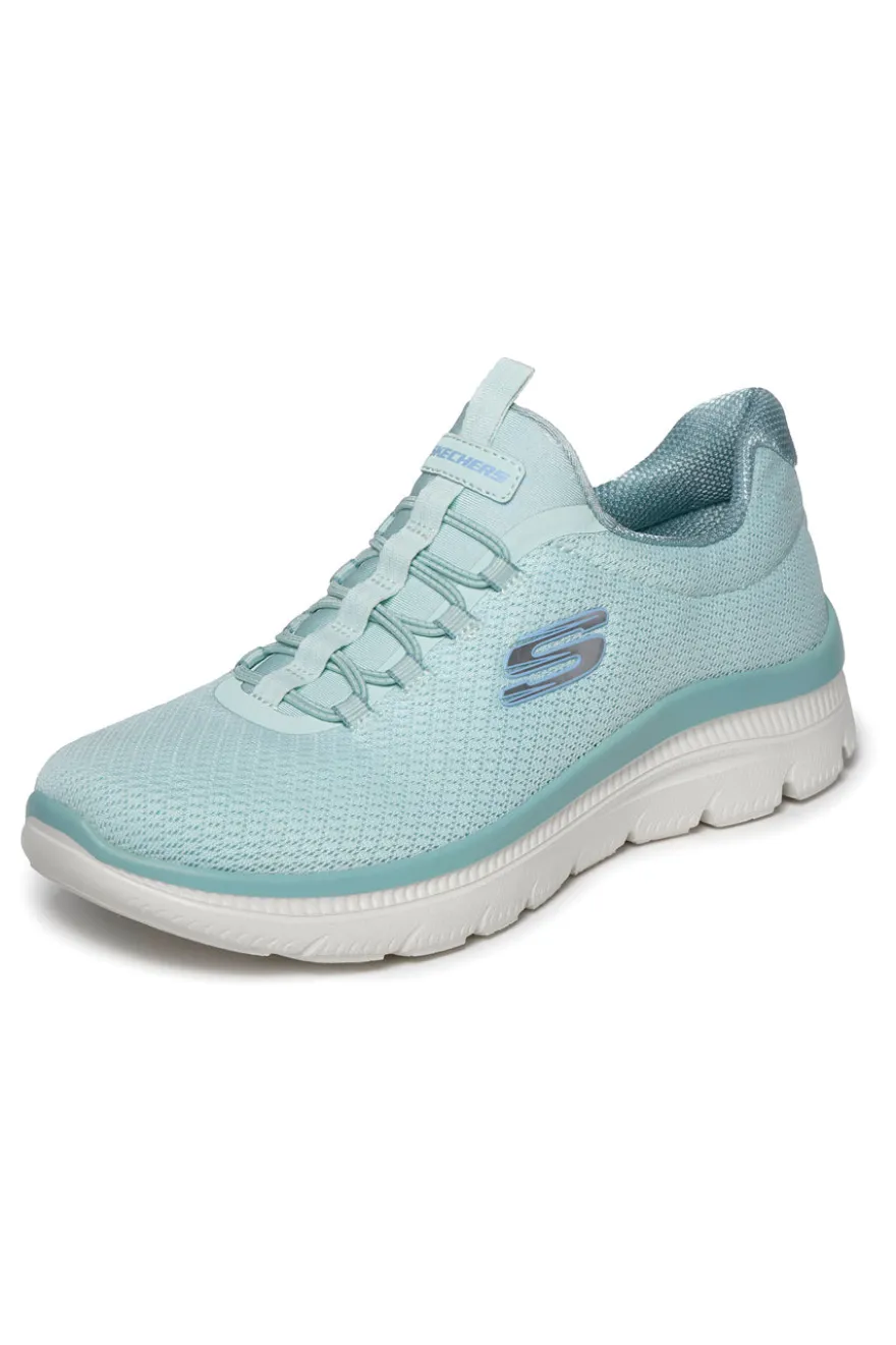 Scarpe slip on verde menta in mesh Skechers Summits plus summer haze