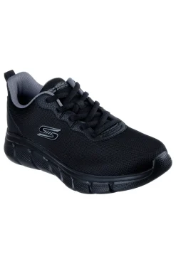 Scarpe sportive nere traspiranti con suola flessibile Skechers Bobs B Flex Icy Edge