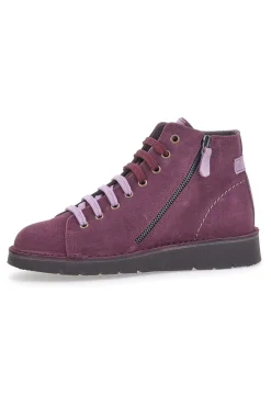 Scarpe Stringate Alte Viola In Pelle Scamosciata Pittarello Tierra 1280