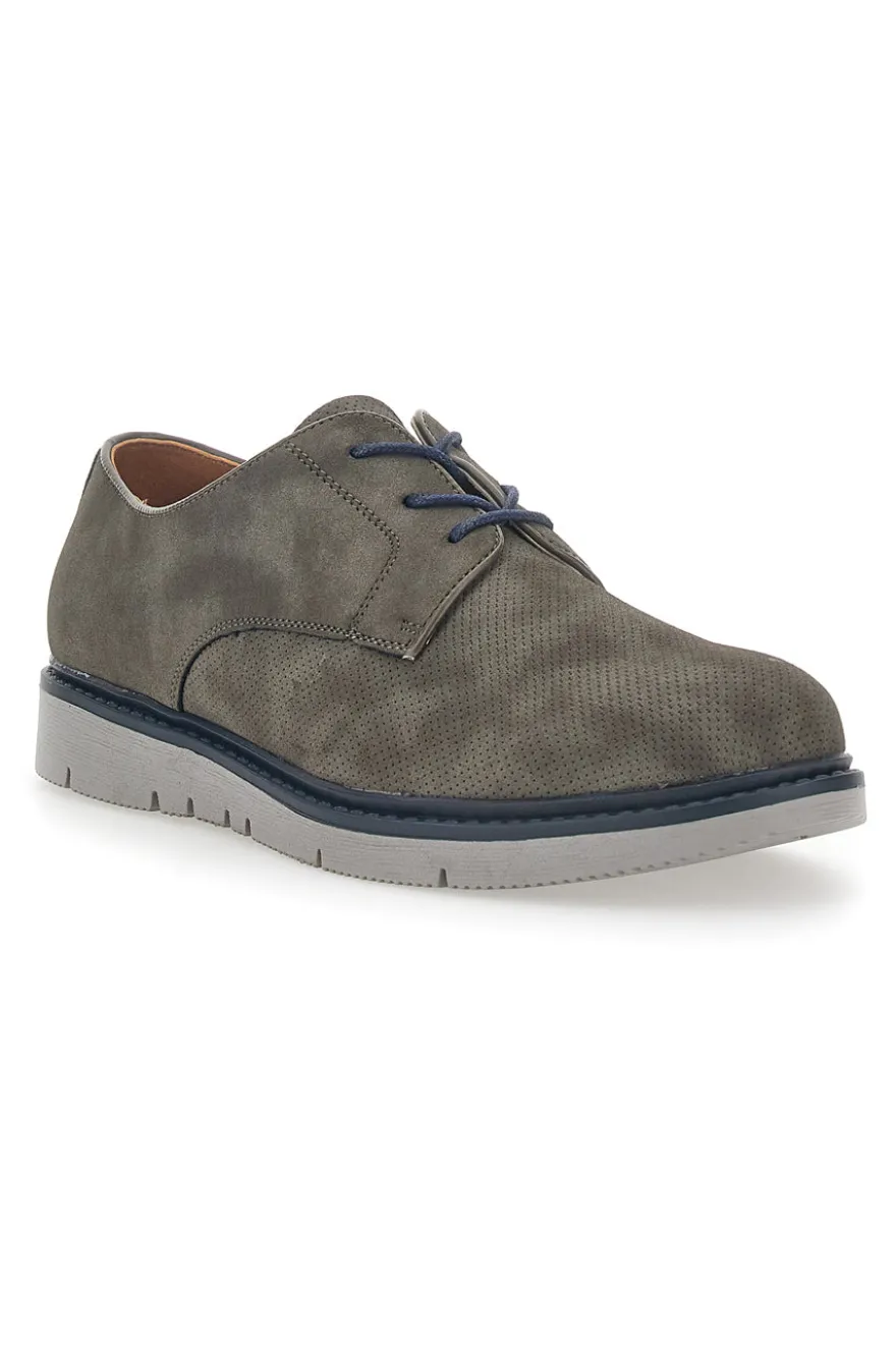 Scarpe Stringate Grigie Con Effetto Suede Johes Land 150093