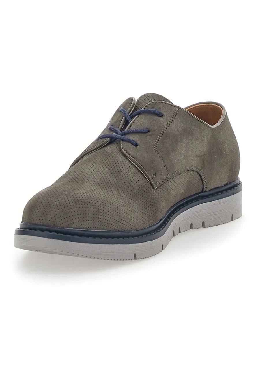Scarpe Stringate Grigie Con Effetto Suede Johes Land 150093