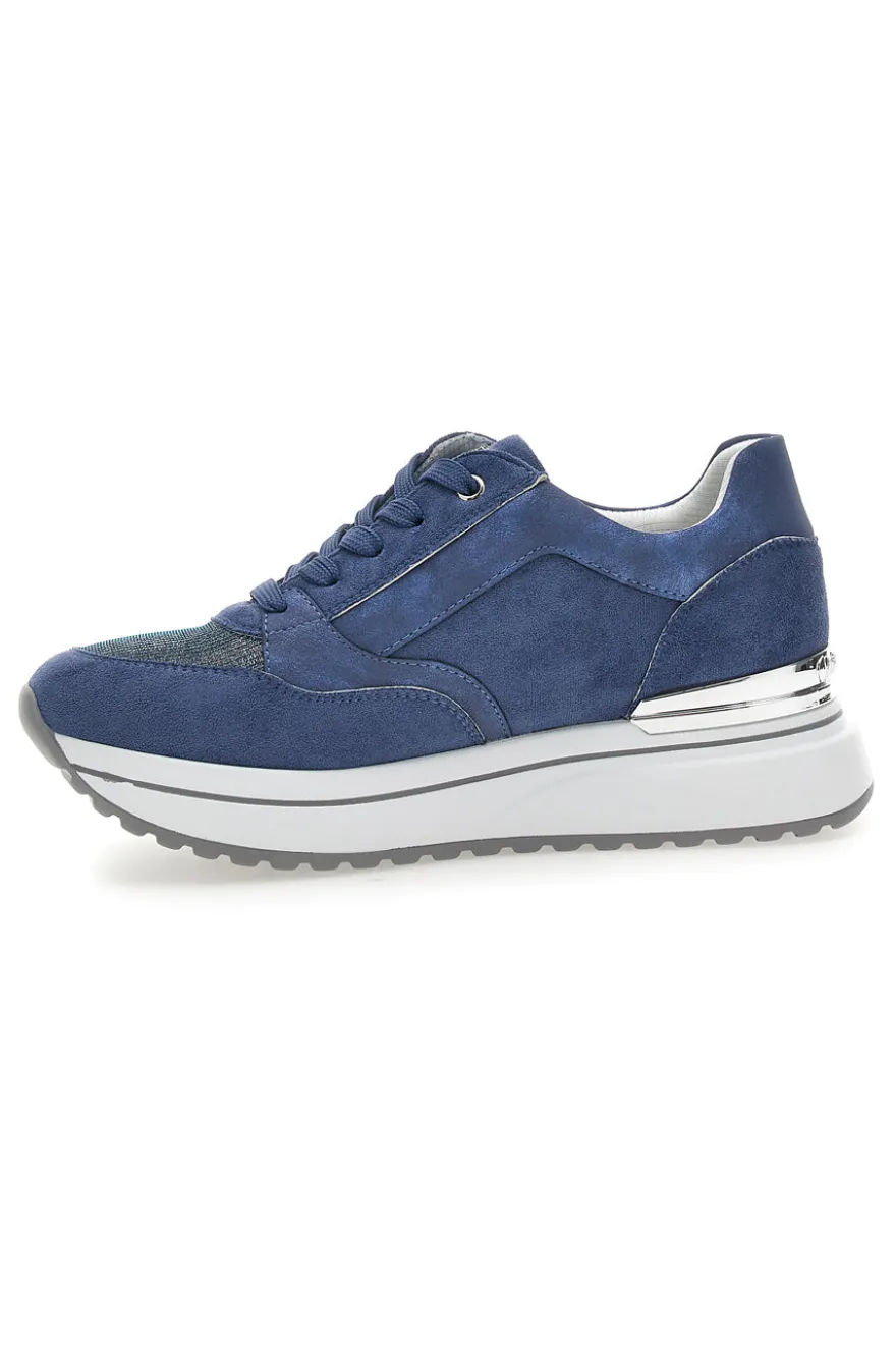 Scarpe Stringate Jeans con Tomaia Decorata INBLU 426 IN