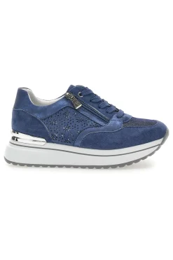 Scarpe Stringate Jeans con Tomaia Decorata INBLU 426 IN