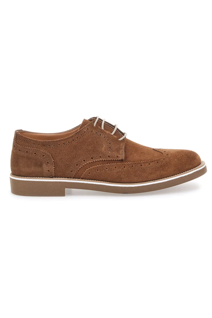 Scarpe Stringate Marroni In vera Pelle Scamosciata Pittarello 1112