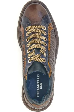 Scarpe Stringate marroni effetto pitone con suola carrarmato Pittarello Eco 25276002