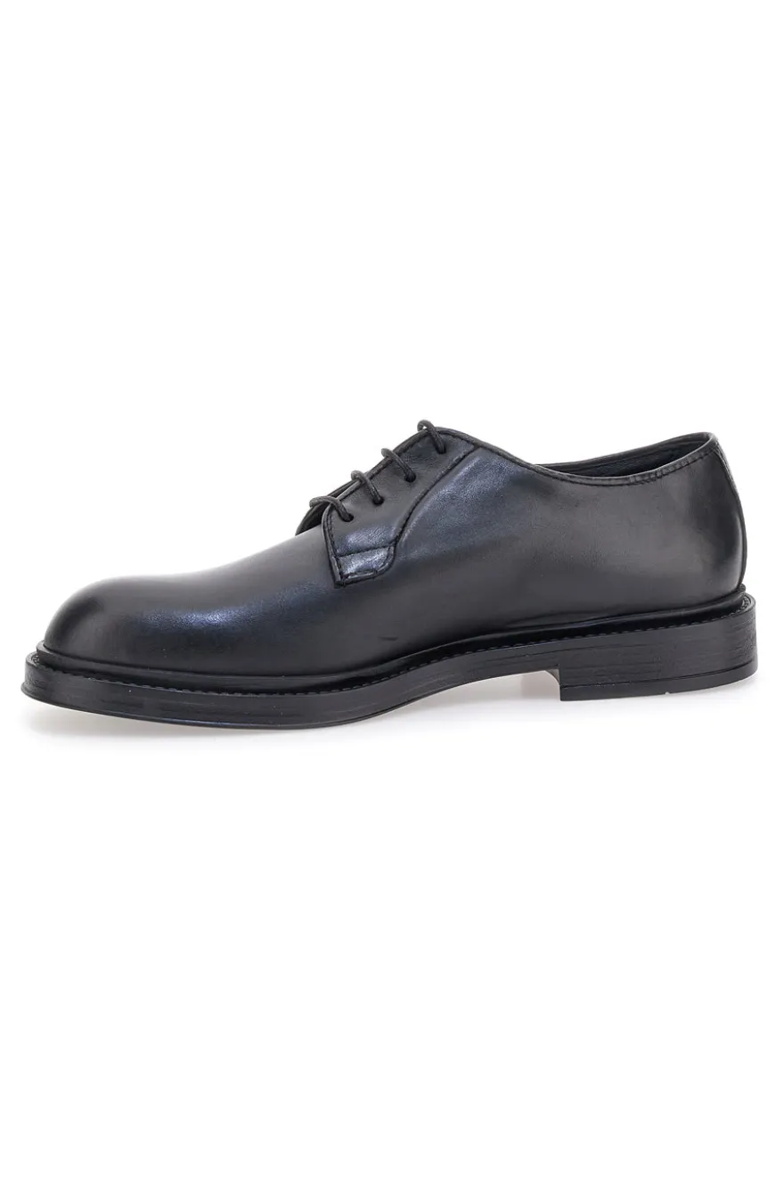 Scarpe stringate nere in vera pelle eleganti Pittarello Plus 1145