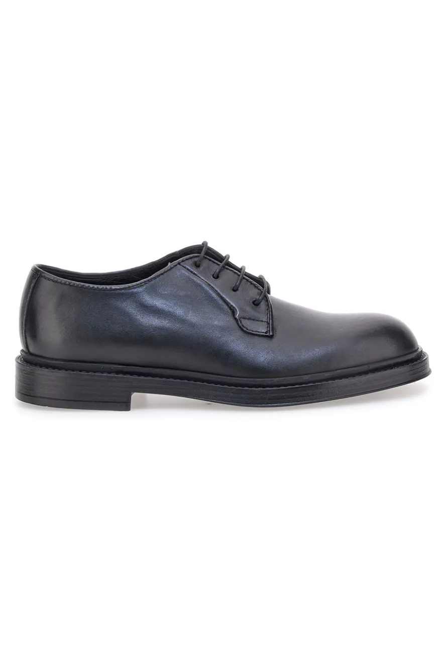 Scarpe stringate nere in vera pelle eleganti Pittarello Plus 1145