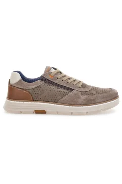 Scarpe stringate taupe traforate con zip laterale Pittarello eco 26111008