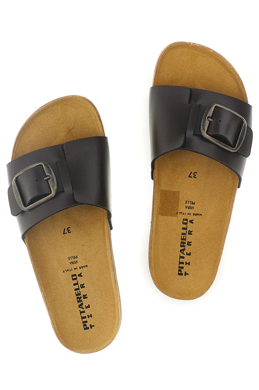 Schwarz Hausschuhe mit Schnalle Pittarello tierra 335A1100SR