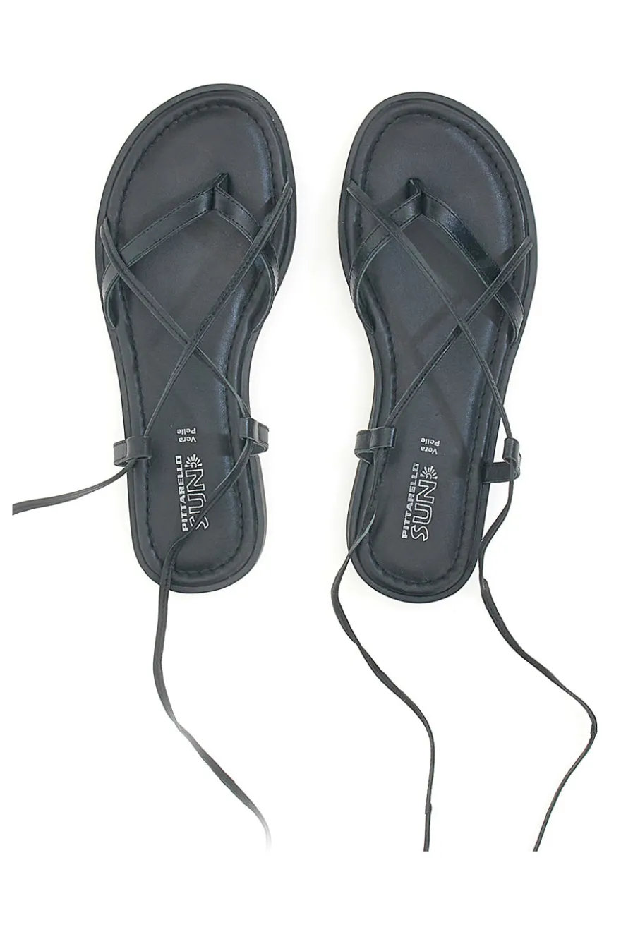 Schwarze Gladiator-Sandalen mit Flip-Flops PITTARELLO SUN A6700101