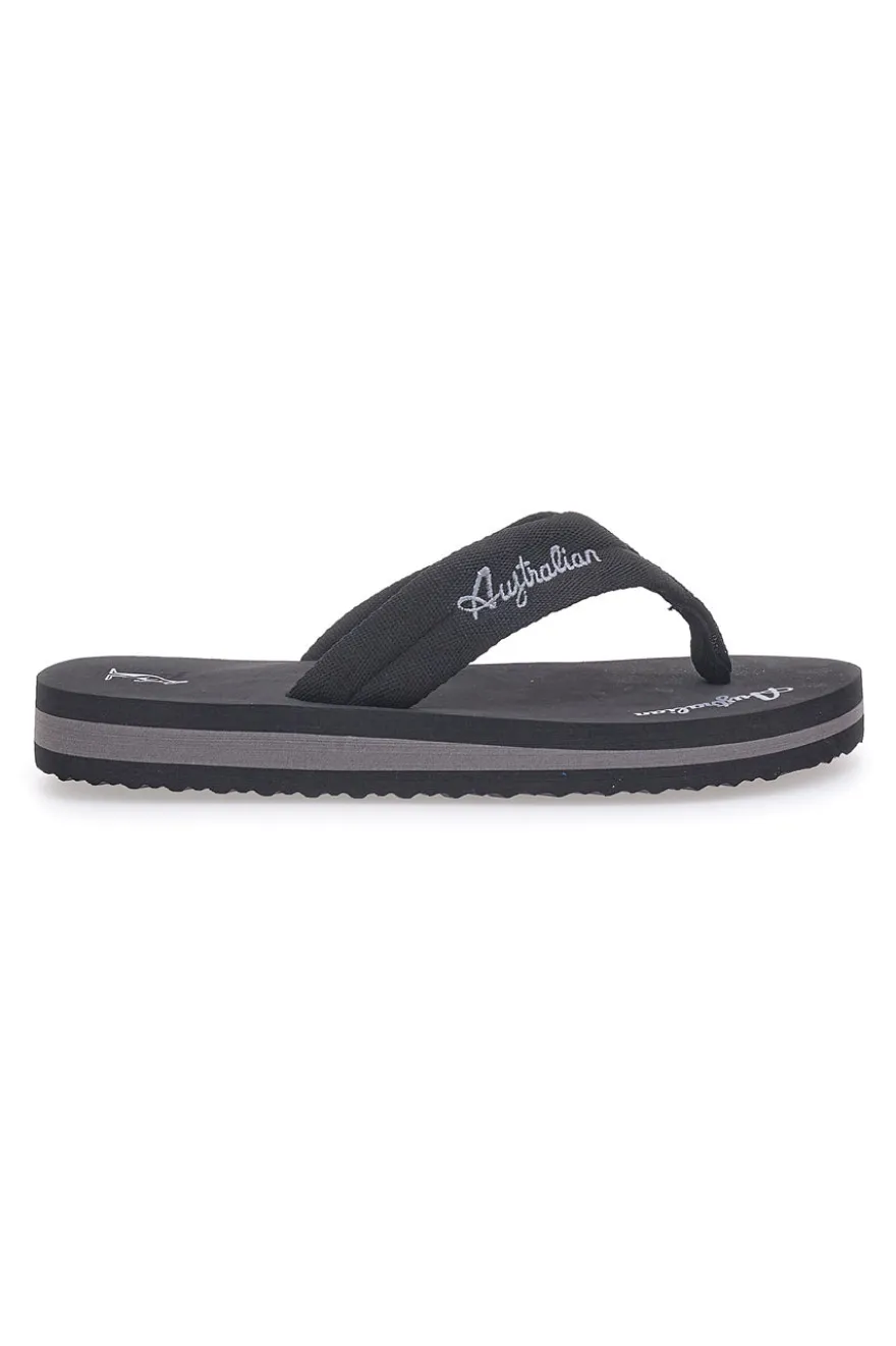 Schwarze Pantoffeln mit Stoffriemen Australian AU24W409
