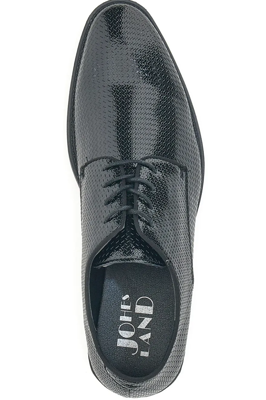 Schwarze Schnürschuhe mit Webmuster Johes Land 188506