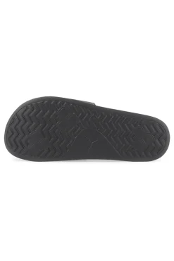 Schwarze Slipper mit gepolstertem Band und PUMA Leadcat 2 Logo