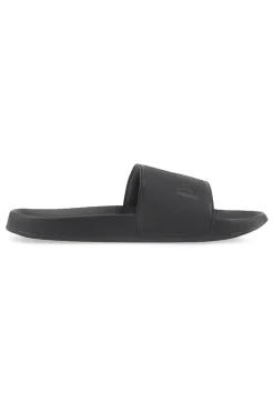 Schwarze Slipper mit gepolstertem Band und PUMA Leadcat 2 Logo