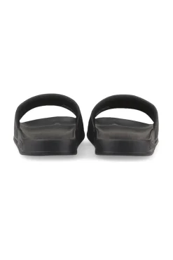 Schwarze Slipper mit gepolstertem Band und PUMA Leadcat 2 Logo