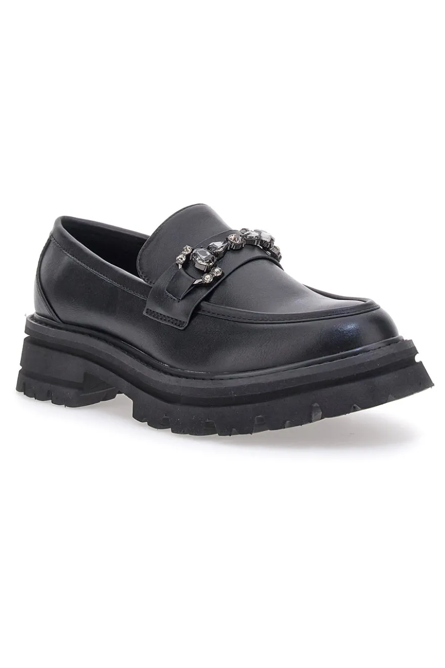 Schwarze Slipper mit Tanksohle und Vorderklammer ME & ME 1222