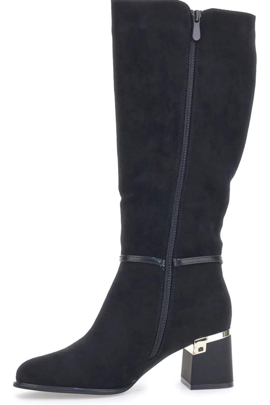 Schwarze Stiefel mit Absatz The First 393