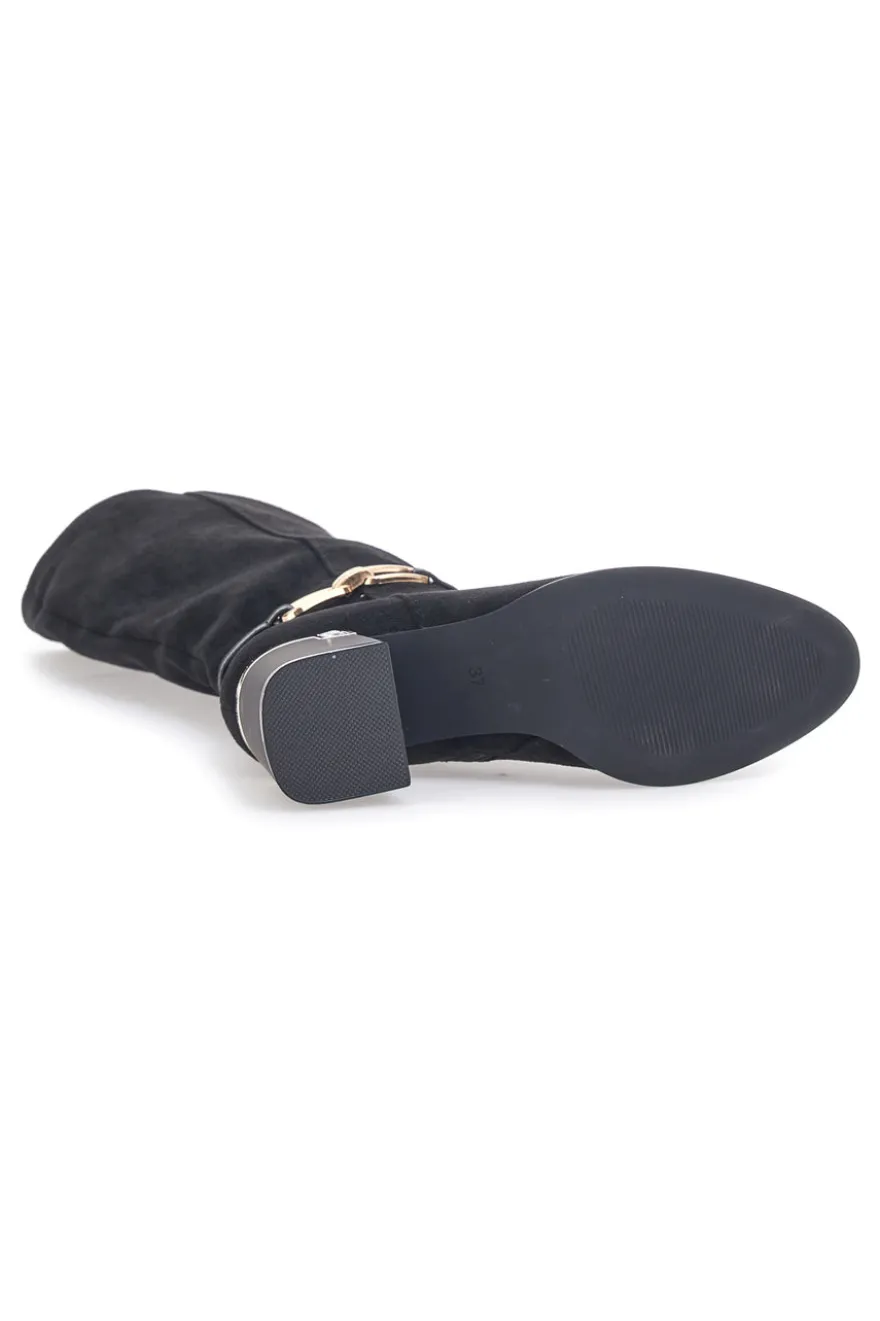 Schwarze Stiefel mit Absatz The First 393