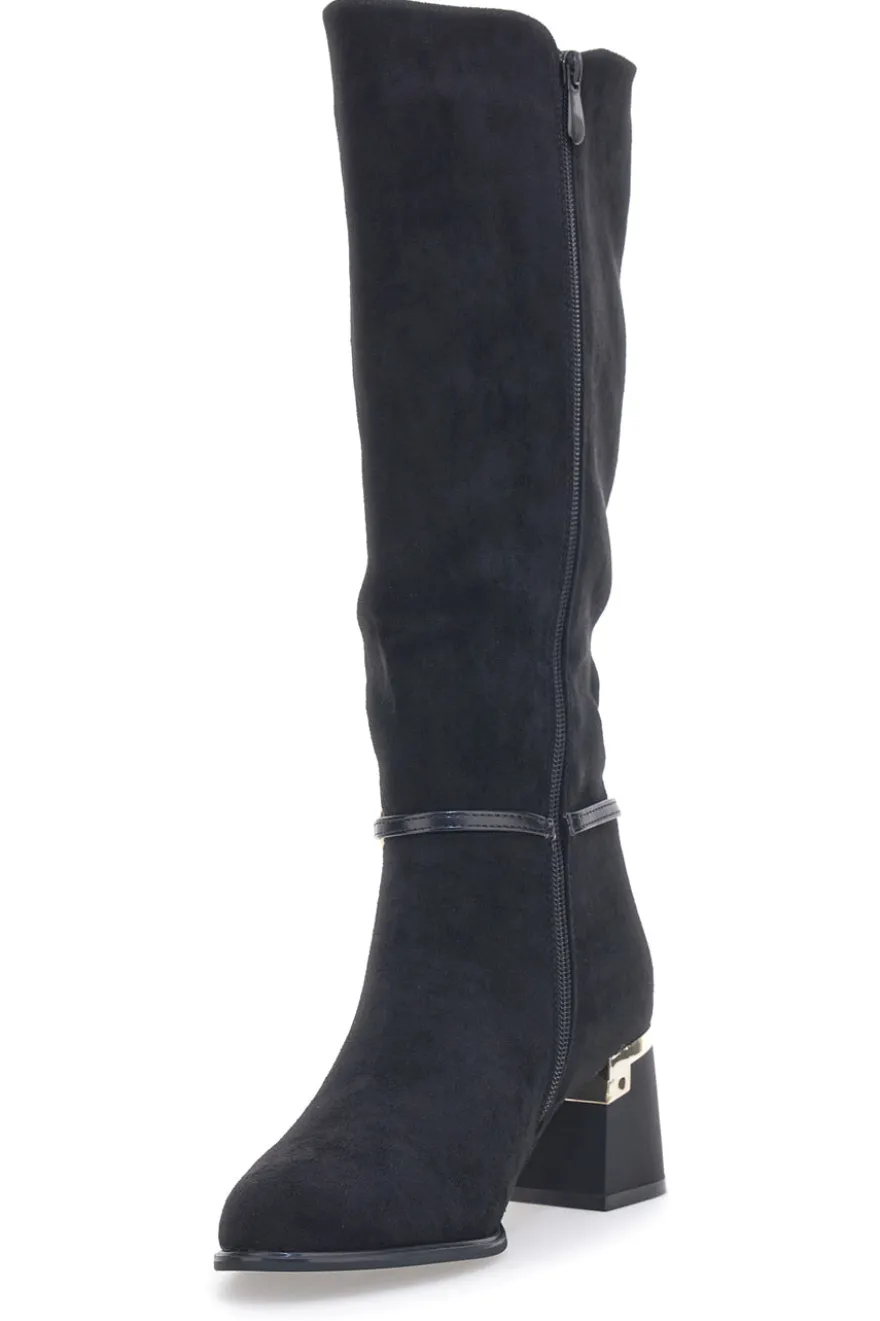 Schwarze Stiefel mit Absatz The First 393