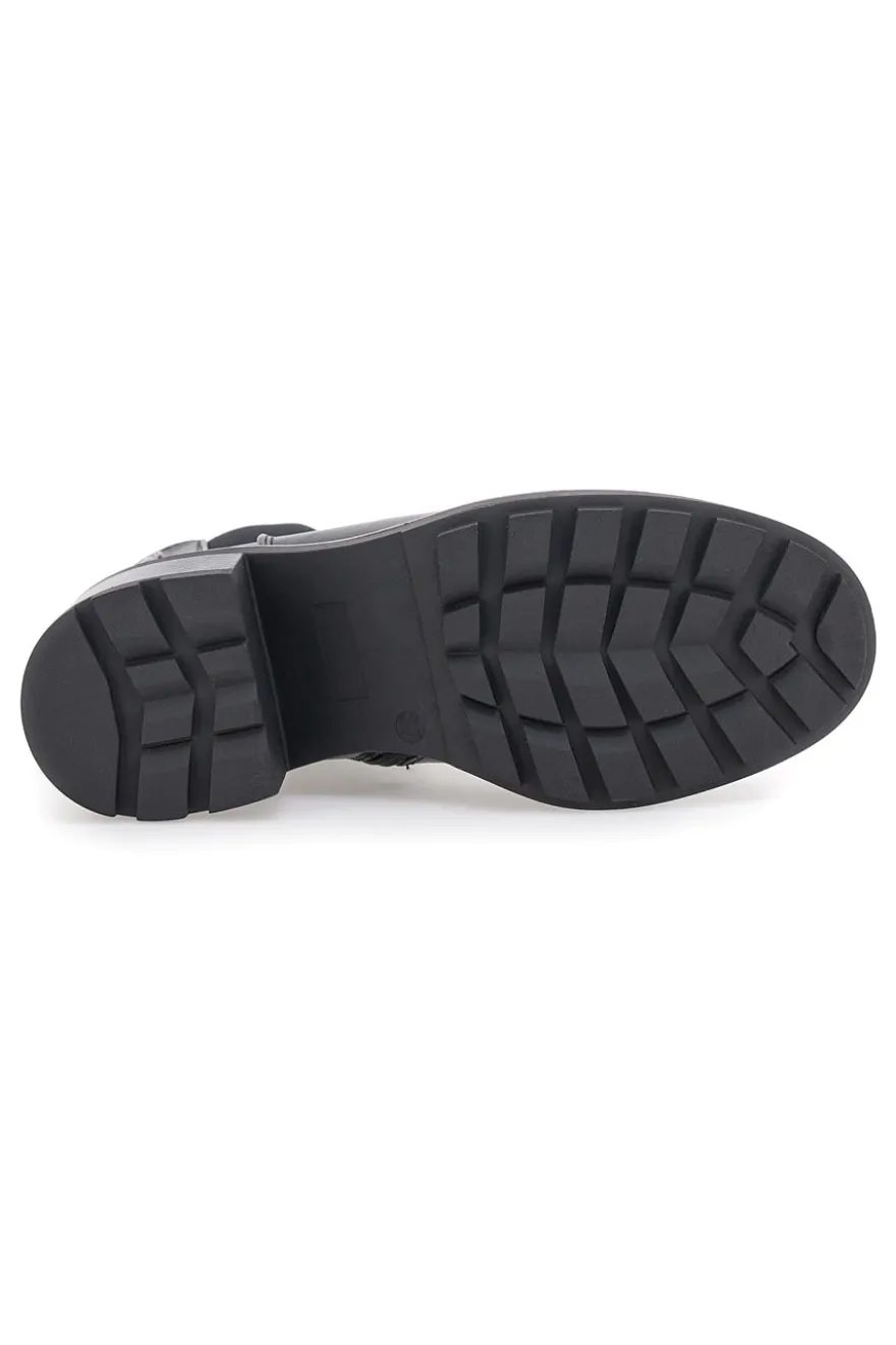 Schwarze Stiefeletten mit breitem Absatz und elastischen Einsätzen Pittarello Kapsel BT24286006