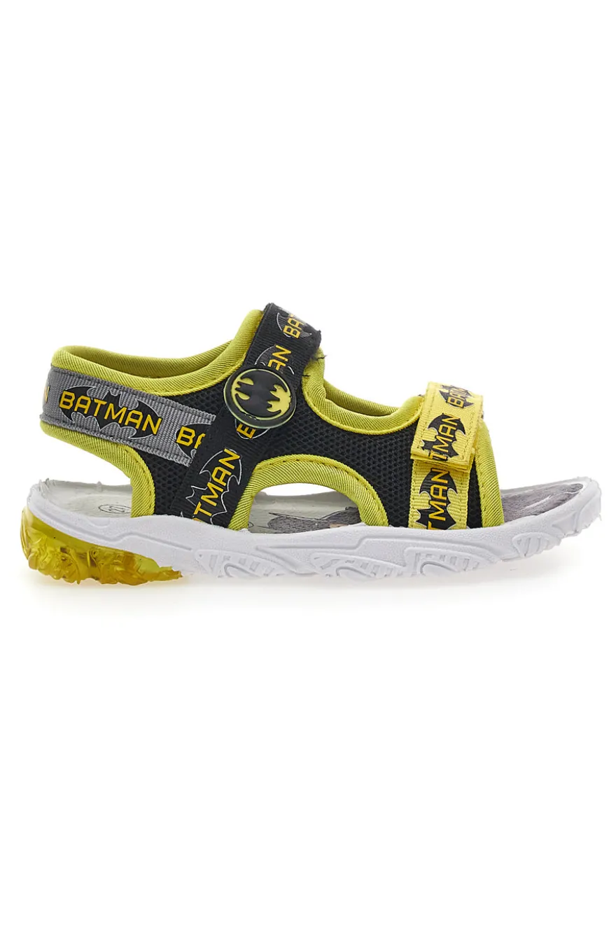 Schwarze und gelbe Sandalen mit Lichtern und Klettverschluss Batman W1020214T