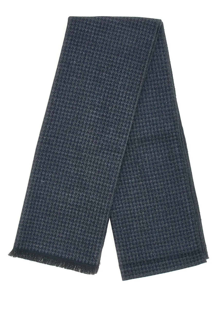 Sciarpa blu fantasia pied de poule calda Roncato 46,003,03